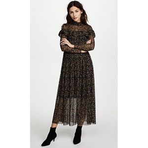 Ganni Tilden Mesh Floral Dress EUC